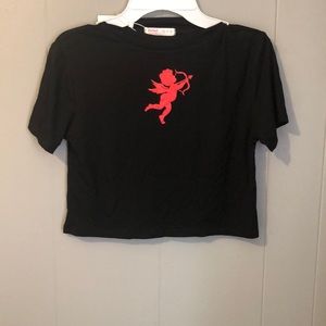 Black Angel Cropped Tee